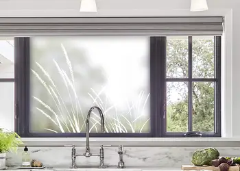 Autocolant sablat decupat stuf alb l1