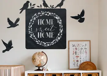 Autocolant tabla de scris model panou cu pasari x1