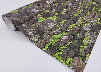 Autocolant zid din piatra cu plante 5