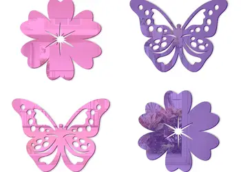 set 4 stickere oglinda clara roz