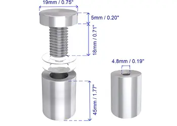 Distantiere signalistica 19x50 mm 1