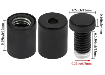 distantier semnalistica inox negru mat 12x20 mm folina