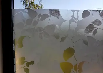 Folie geam electrostatica frunze albe