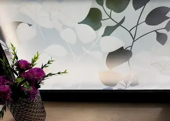 Folie geam electrostatica frunze albe