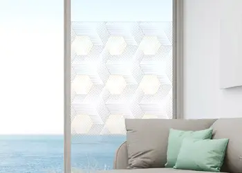 Folie geam linii hexagonale gri auriu 3