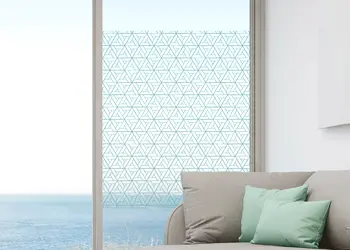 Folie geam model geometric turcoaz 3