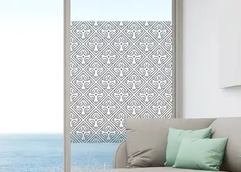 Folie geam model romboidal abstract gri 3