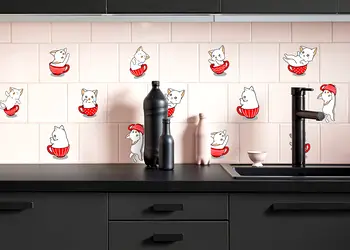 Pisicute in cesti rosii