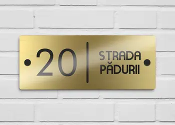 Placuta adresa model auriu modern 0