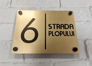 Placuta adresa model auriu modern 0