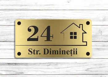 Placuta adresa model auriu px1