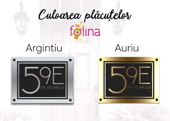 Placuta adresa model modern din bond argintiu sau auriu s1