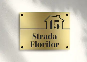 Placuta aurie cu nr si adresa model casa bond auriu model 3 simulare 1