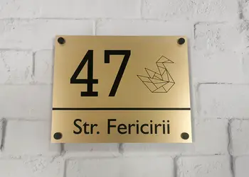 Placuta cu adresa si numar de casa din bond auriu 1