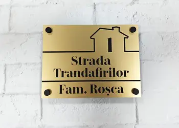Placuta aurie cu nr si adresa model casa bond auriu model 3 simulare 1