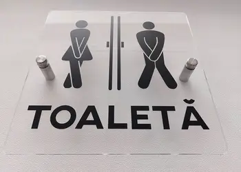 Placuta indicatoare pentru toaleta din acril transparent 1