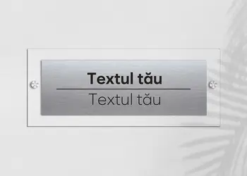 Placuta personalizata cu logo sau text pe suport plexiglass si dibond gravat 1