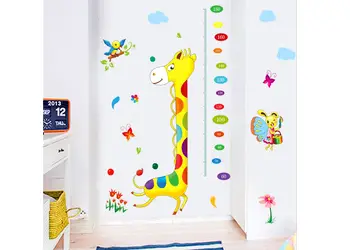 STICKER CAMERA COPII GIRAFA MULTICOLORA CU METRU INALTIME