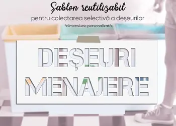 Sablon reutilizabil cu marcaj deseuri menajere pentru colectarea selectiva a deseurilor s1