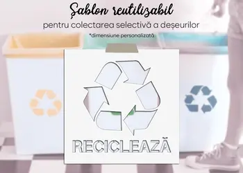 Sablon reutilizabil cu marcaj recicleaza pentru colectarea selectiva a deseurilor s1