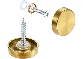 Set de suruburi cu capac cromat auriu 1