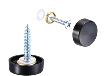 Set de suruburi cu capac cromat negru 1