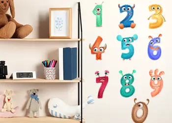 Set stickere educative copii monstri numere 2