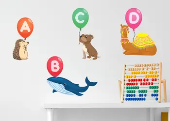 Set stickere educative model alfabet animalute cu baloane X