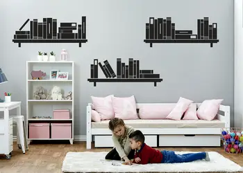 Set stickere tip rafturi cu carti pentru camera copiilor racleta inclusa s1