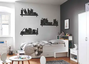 Set stickere tip rafturi cu carti pentru camera copiilor racleta inclusa s1