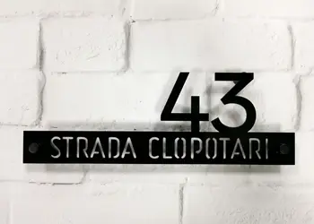 Simulare placuta adresa acril negru onyx 1