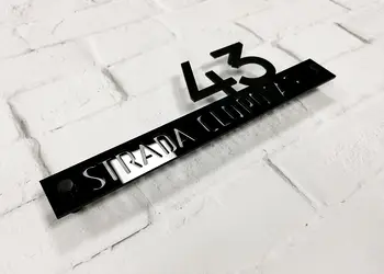 Simulare placuta adresa acril negru onyx 1