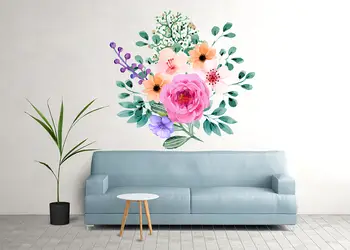 Sticker de perete model floral watercolor flow01