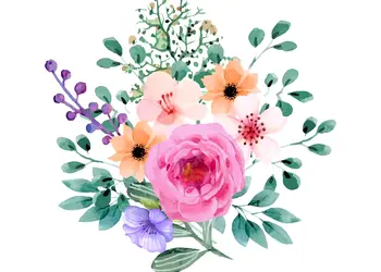 Sticker de perete model floral watercolor flow01