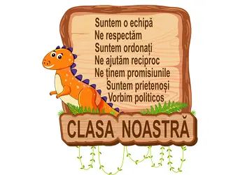 Sticker educativ pentru copii model clasa noastra dinozaur 5b