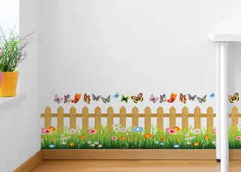 sticker decorativ gard cu flori