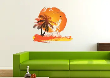 sticker decorativ Palmieri si soare