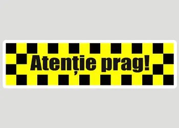 Sticker podea atentie la prag folina 50 13 cm