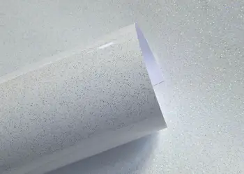 autocolant alb lucios cu insertii glitter