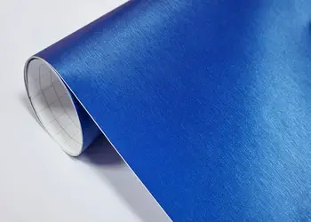 autocolant albastru mat cu efect metalic brushed