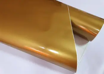 autocolant bej mustar kointec efect metalic lucios 100 cm latime