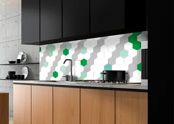 autocolant bucatarie hexagoane lime x