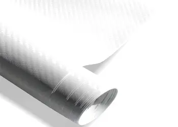 autocolant carbon 3D alb