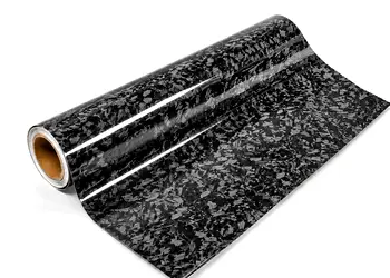 autocolant carbon forjat negru lucios rola