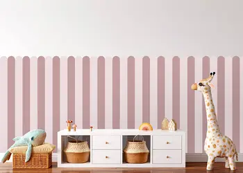 autocolant de perete in doua culori pentru camera copiilor model dungi roz folina s00