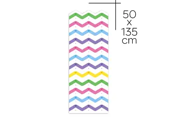 autocolant de perete multicolor pentru camera copiilor model zig zag folina s00