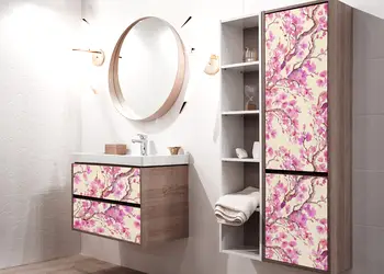 autocolant decorativ mobila model floral oriental roz 5