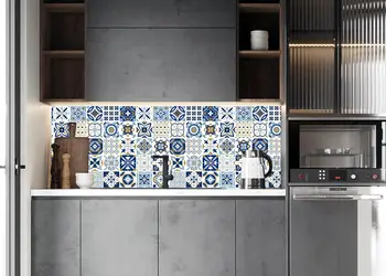 autocolant faianta decorativa albastra folina