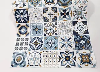 autocolant faianta decorativa albastra folina