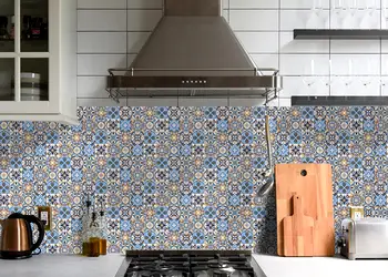 autocolant faianta decorativa karin folina albastru mozaic arabesc rola 67x200cm s0